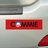アンチオバマ- Commieの黒 バンパーステッカー (車上)