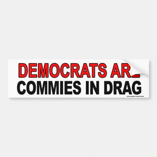 アンチオバマ「Dems Are Commies in Commies」ドラッグ バンパーステッカー (正面)
