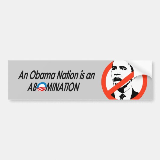 アンチオバマ- Obamanation 2 バンパーステッカー (正面)