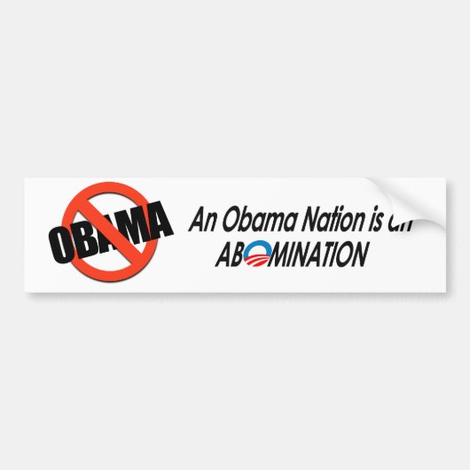 アンチオバマ- Obamanation 2 バンパーステッカー (正面)