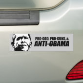 アンチオバマ- PRO-GOD PRO-GUNS ANTI-OBAMA バンパーステッカー (車上)