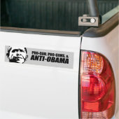 アンチオバマ- PRO-GOD PRO-GUNS ANTI-OBAMA バンパーステッカー (トラック上)