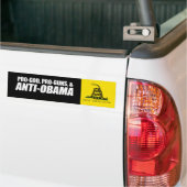 アンチオバマ- PRO-GOD PRO-GUNS ANTI-OBAMA Bumpersti バンパーステッカー (トラック上)