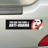 アンチオバマ- PRO-GOD PRO-GUNS ANTI-OBAMA Bumpersti バンパーステッカー (車上)