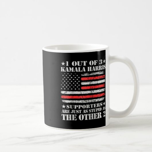 アンチカマラハリス愚かなジョーク米国国旗H コーヒーマグカップ (右)