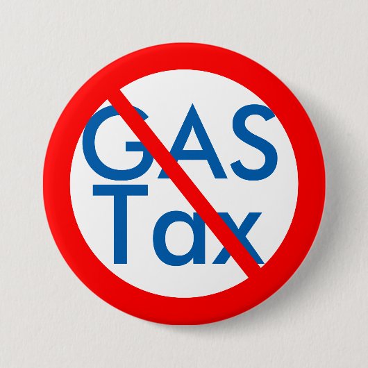 アンチガス税率引き上げ 缶バッジ (正面)