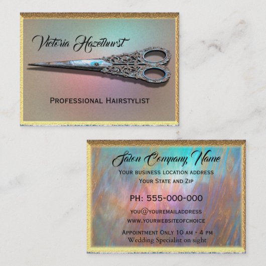 アンチキードシザーズシック美容師プロフェッショナル 名刺 (正面/裏面)