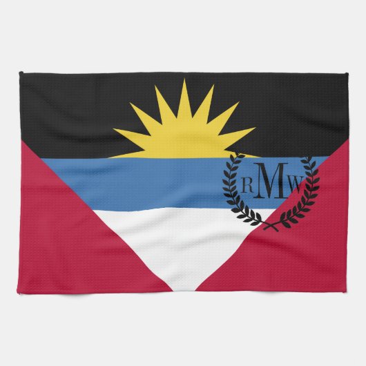 アンチグアバーブーダの旗 キッチンタオル (横)