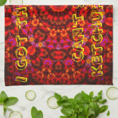 "アンチケチャップ"の曼荼羅茶タオル キッチンタオル (折り畳み)