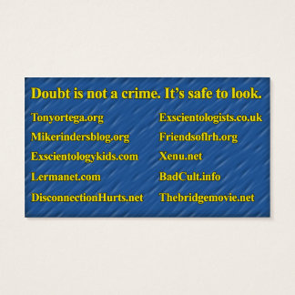 アンチサイエントロジー情報カード（組織スタッフ）