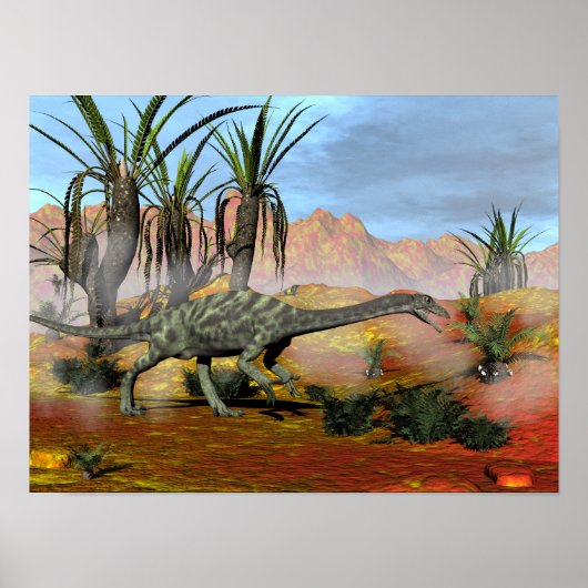 アンチサウルス恐竜 – 3D 描写 ポスター (正面)