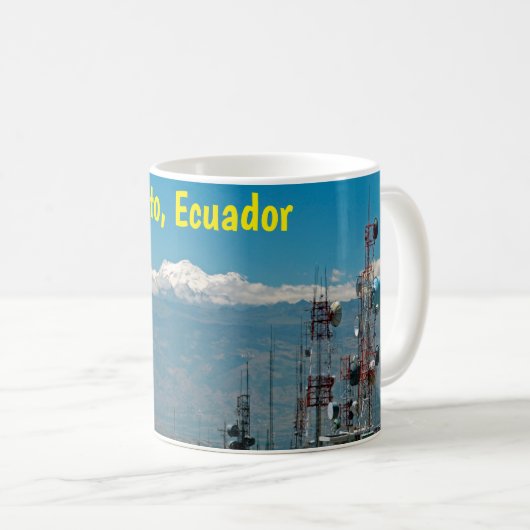 アンチサナ火山とマスト、キト、エクアドル コーヒーマグカップ (正面右)