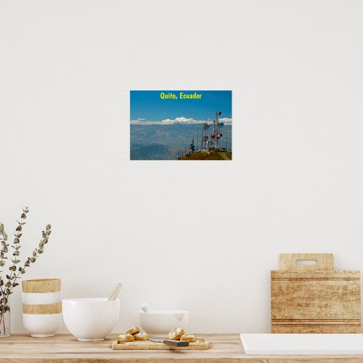 アンチサナ火山とマスト、キト、エクアドル ポスター (キッチン)