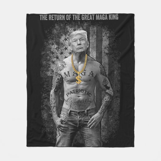 アンチジョーバイデン氏ウルトラMaga戻り素晴らし フリースブランケット (正面)