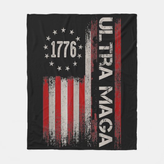 アンチジョーバイデン氏ウルトラMaga戻り素晴らし フリースブランケット (正面)