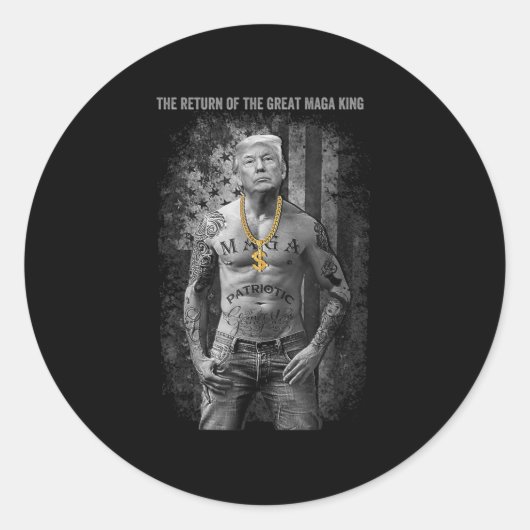 アンチジョーバイデン氏ウルトラMaga戻り素晴らし ラウンドシール (正面)