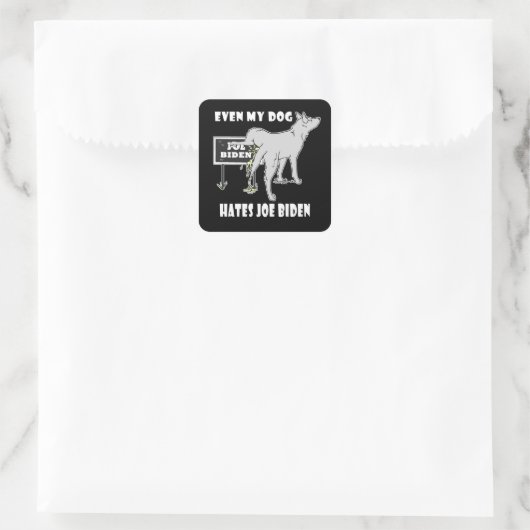 アンチジョーバイデン氏私の犬はバイデン氏の政治ユーモアを嫌う スクエアシール (バッグ)