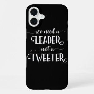 アンチトランプおもしろいルのブラックタイポグラフィリーダーのツイーター iPhone 16 PLUSケース