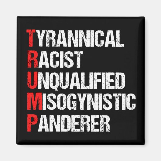 アンチトランプおもしろい頭字語 マグネット (正面)