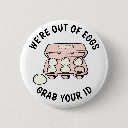 アンチトランプおもしろい、食料品のIDボタン 缶バッジ (正面)