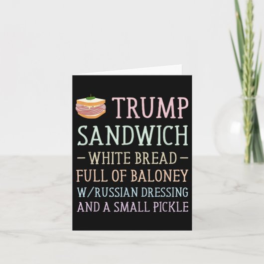 アンチトランプのサンドイッチおもしろい標識 カード (正面)