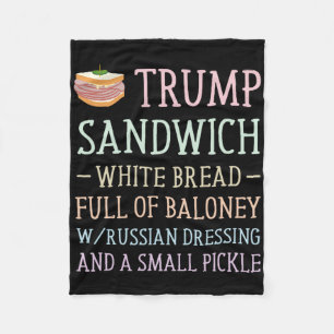 アンチトランプのサンドイッチおもしろい標識 フリースブランケット