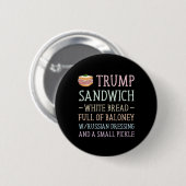 アンチトランプのサンドイッチおもしろい標識 缶バッジ (正面&裏面)