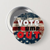 アンチトランプのスローガン旗 缶バッジ (正面&裏面)