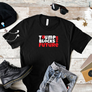 アンチトランプのフェミニストの抗議スローガン赤い黒 トライブレンドTシャツ