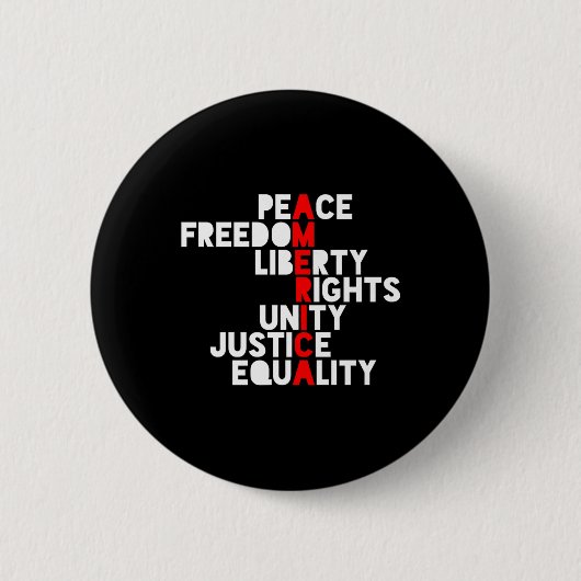 アンチトランプの意味 缶バッジ (正面)