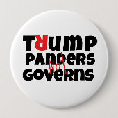 アンチトランプの抗議スローガン赤黒 缶バッジ (正面)