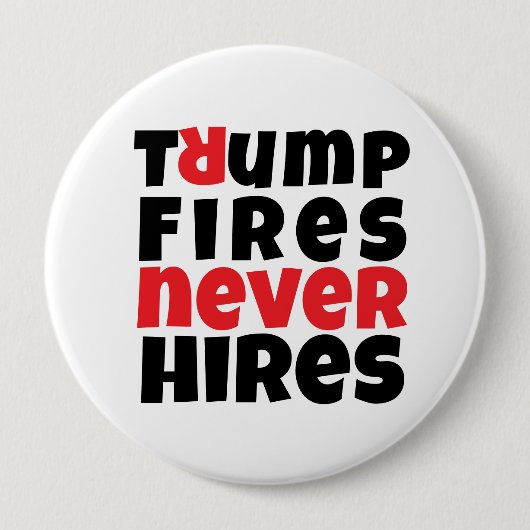 アンチトランプの抗議スローガン赤黒 缶バッジ (正面)