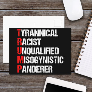 アンチトランプの頭字語の政治ユーモア ポストカード