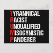 アンチトランプの頭字語の政治ユーモア ポストカード (正面)