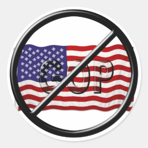 アンチトランプアンチGOPアメリカンファシスト国旗 ラウンドシール