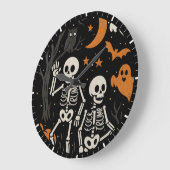 アンチトランプハロウィーンスケルトンFDTトランプハロウィーン ラージ壁時計 (傾斜)