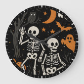 アンチトランプハロウィーンスケルトンFDTトランプハロウィーン ラージ壁時計 (正面)