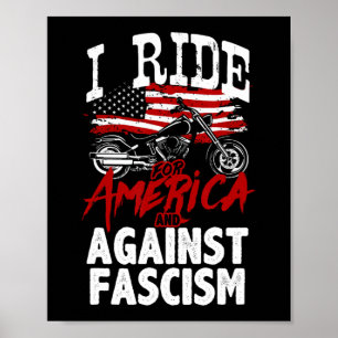 アンチトランプバイクもしくは自転車に乗る人ファシズムの抗議に抵抗 ポスター