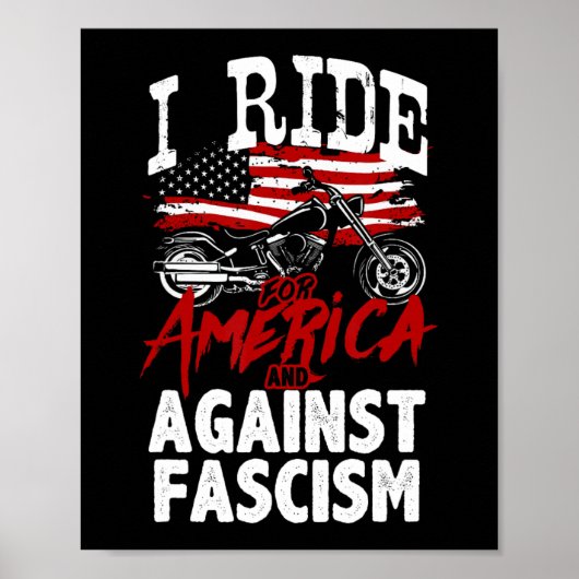 アンチトランプバイクもしくは自転車に乗る人ファシズムの抗議に抵抗 ポスター (正面)