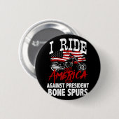 アンチトランプバイクもしくは自転車に乗る人大統領のBone Spuに対抗 缶バッジ (正面&裏面)