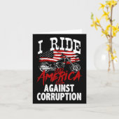 アンチトランプバイクもしくは自転車に乗る人腐敗抗議 カード (黄色い花)