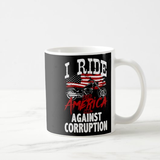 アンチトランプバイクもしくは自転車に乗る人腐敗抗議 コーヒーマグカップ (右)