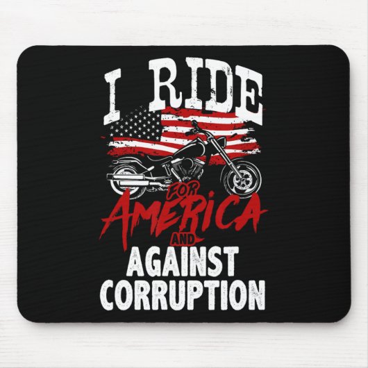 アンチトランプバイクもしくは自転車に乗る人腐敗抗議 マウスパッド (正面)