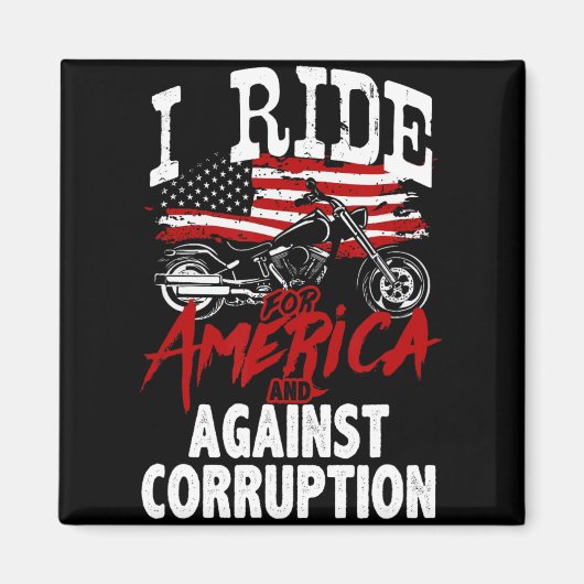アンチトランプバイクもしくは自転車に乗る人腐敗抗議 マグネット (正面)