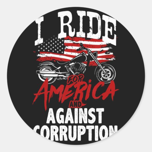 アンチトランプバイクもしくは自転車に乗る人腐敗抗議 ラウンドシール (正面)