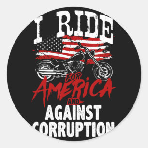 アンチトランプバイクもしくは自転車に乗る人腐敗抗議 ラウンドシール