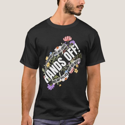 アンチトランプフローラは私の大統領の手に抵抗しない Tシャツ (正面)