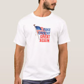 アンチトランプマーチの抗議フラグ青い赤いTシャツ Tシャツ (正面)