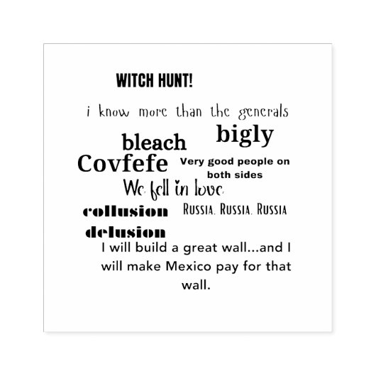 アンチトランプワードクラウドタイポグラフィ ラバースタンプ (インプリント)