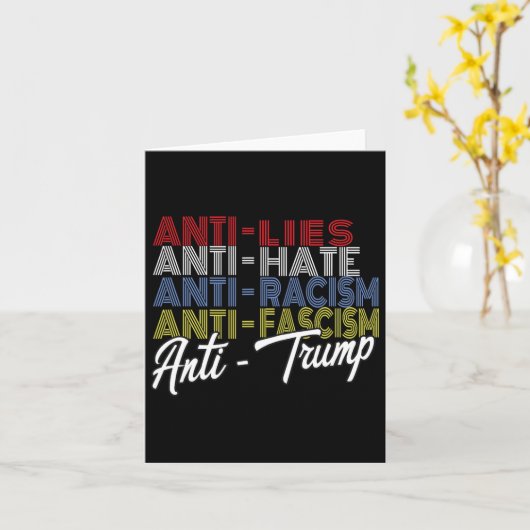 アンチトランプ嫌いうそとファシズムの抵抗投票11月5日 カード (黄色い花)